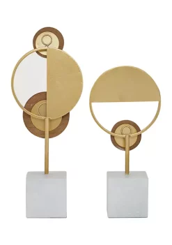 New 🎉 Contemporary Metal Sculpture - Set of 2 by Monroe Lane 🔥 -Monroe Lane Sales Belk 26980