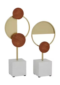 New 🎉 Contemporary Metal Sculpture - Set of 2 by Monroe Lane 🔥 -Monroe Lane Sales Belk 26981
