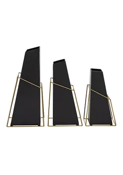 Budget ⭐ Contemporary Metal Vase - Set of 3 by Monroe Lane ✔️