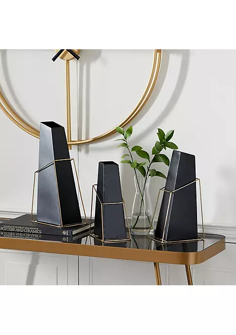 Budget ⭐ Contemporary Metal Vase - Set of 3 by Monroe Lane ✔️ 2 Budget ⭐ Contemporary Metal Vase - Set of 3 by Monroe Lane ✔️ - Image 2