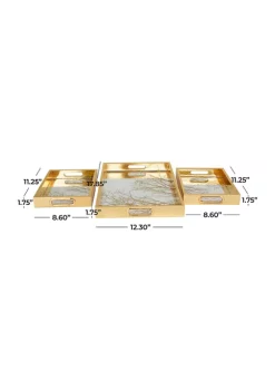 Promo 😍 Glam Plastic Tray - Set of 3 by Monroe Lane 🥰 -Monroe Lane Sales Belk 27021