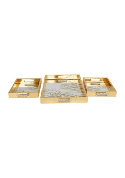Promo 😍 Glam Plastic Tray - Set of 3 by Monroe Lane 🥰 -Monroe Lane Sales Belk 27023