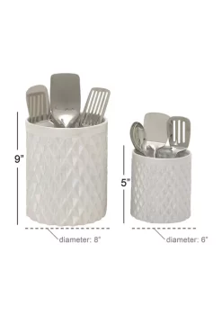 Outlet 🥰 Modern Ceramic Decorative Jars - Set of 2 by Monroe Lane ⌛ -Monroe Lane Sales Belk 27094