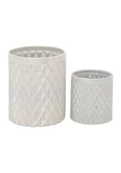 Outlet 🥰 Modern Ceramic Decorative Jars - Set of 2 by Monroe Lane ⌛ -Monroe Lane Sales Belk 27095