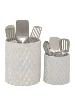 Outlet 🥰 Modern Ceramic Decorative Jars - Set of 2 by Monroe Lane ⌛ -Monroe Lane Sales Belk 27096