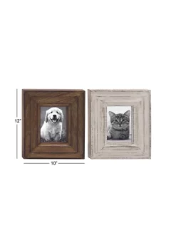 Wholesale 👍 Vintage Mango Wood Photo Frame - Set of 2 by Monroe Lane 🛒 -Monroe Lane Sales Belk 27199