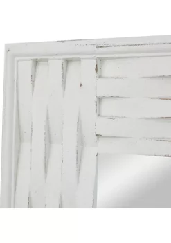 Budget 🔥 Contemporary Wood Wall Mirror by Monroe Lane 🎉 -Monroe Lane Sales Belk 27393