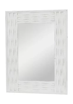Budget 🔥 Contemporary Wood Wall Mirror by Monroe Lane 🎉 -Monroe Lane Sales Belk 27395