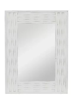 Budget 🔥 Contemporary Wood Wall Mirror by Monroe Lane 🎉 -Monroe Lane Sales Belk 27396