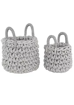 Discount 🎁 Coastal Fabric Storage Basket - Set of 2 by Monroe Lane ⭐ -Monroe Lane Sales Belk 27460