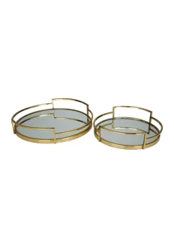 Coupon π― Contemporary Stainless Steel Tray - Set of 2 by Monroe Lane π