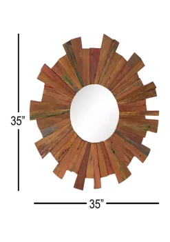 Top 10 🧨 Teak Coastal Wall Mirror by Monroe Lane 🔥 -Monroe Lane Sales Belk 27532