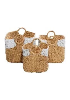 Flash Sale 🛒 Bohemian Dried Plant Storage Basket - Set of 3 by Monroe Lane 👏 -Monroe Lane Sales Belk 27574