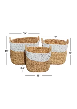 Flash Sale 🛒 Bohemian Dried Plant Storage Basket - Set of 3 by Monroe Lane 👏 -Monroe Lane Sales Belk 27576
