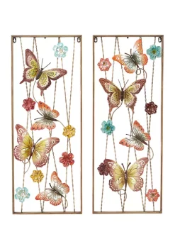 Budget 🤩 Eclectic Metal Wall Decor - Set of 2 by Monroe Lane 🎁