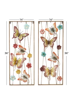 Budget 🤩 Eclectic Metal Wall Decor - Set of 2 by Monroe Lane 🎁 -Monroe Lane Sales Belk 27611