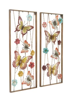 Budget 🤩 Eclectic Metal Wall Decor - Set of 2 by Monroe Lane 🎁 -Monroe Lane Sales Belk 27612