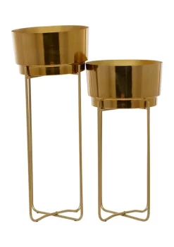 Cheap 🤩 Contemporary Metal Planter - Set of 2 by Monroe Lane ❤️