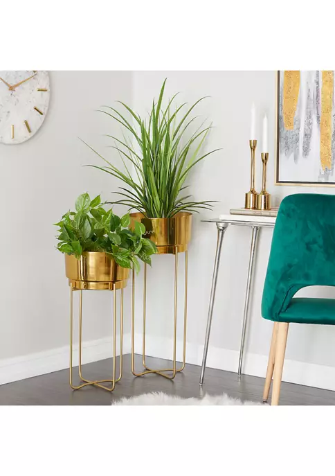 Cheap 🤩 Contemporary Metal Planter - Set of 2 by Monroe Lane ❤️ 2 Cheap 🤩 Contemporary Metal Planter - Set of 2 by Monroe Lane ❤️ - Image 2