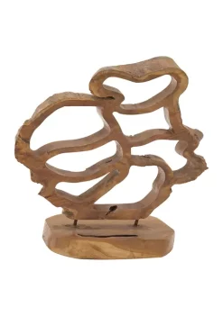 Deals π Contemporary Teak Wood Sculpture by Monroe Lane π
