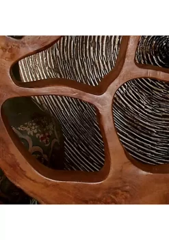 Deals 🌟 Contemporary Teak Wood Sculpture by Monroe Lane 😉 -Monroe Lane Sales Belk 27704