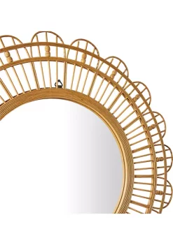 Discount 😍 Bohemian Bamboo Wall Mirror by Monroe Lane 🎁 -Monroe Lane Sales Belk 27710