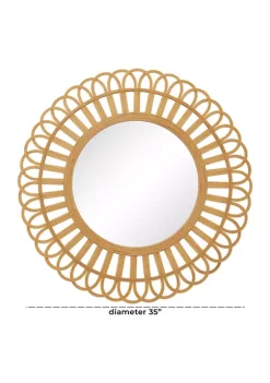 Discount 😍 Bohemian Bamboo Wall Mirror by Monroe Lane 🎁 -Monroe Lane Sales Belk 27711