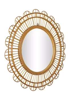Discount 😍 Bohemian Bamboo Wall Mirror by Monroe Lane 🎁 -Monroe Lane Sales Belk 27712
