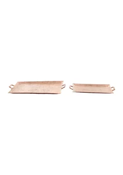 Budget ⌛ Rustic Aluminum Tray - Set of 2 by Monroe Lane 😀 -Monroe Lane Sales Belk 27749