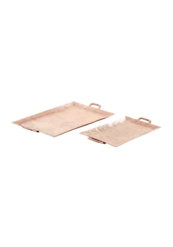 Budget ⌛ Rustic Aluminum Tray - Set of 2 by Monroe Lane 😀 -Monroe Lane Sales Belk 27750