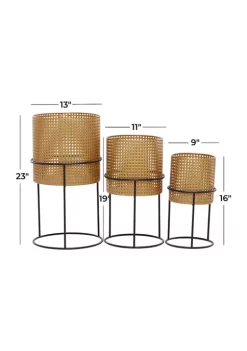Buy 🛒 Contemporary Metal Planter - Set of 3 by Monroe Lane ✔️ -Monroe Lane Sales Belk 27753