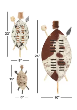 Top 10 ⌛ Leather Eclectic Wall Décor - Set of 3 by Monroe Lane 💯 -Monroe Lane Sales Belk 27876