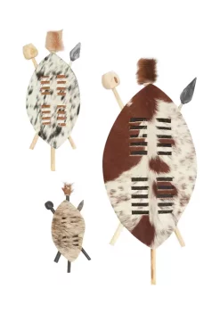 Top 10 ⌛ Leather Eclectic Wall Décor - Set of 3 by Monroe Lane 💯 -Monroe Lane Sales Belk 27877