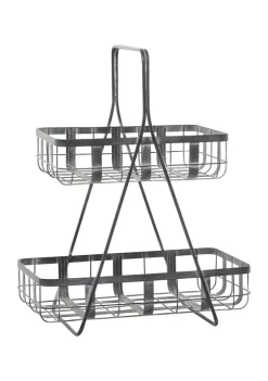 Outlet 🧨 Farmhouse Metal Storage Basket by Monroe Lane 😍