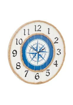 Promo 👍 Nautical Wood Wall Clock by Monroe Lane ⌛ -Monroe Lane Sales Belk 27922