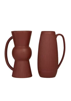 Discount ⌛ Contemporary Ceramic Vase - Set of 2 by Monroe Lane 🛒