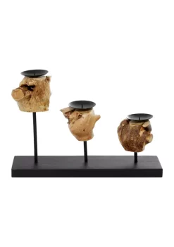 Cheapest 😉 Bohemian Teak Wood Candle Holder by Monroe Lane 🛒