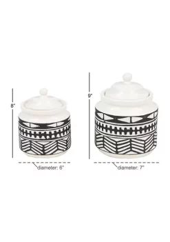 Discount 🔥 Eclectic Ceramic Decorative Jars - Set of 2 by Monroe Lane 👏 -Monroe Lane Sales Belk 27967