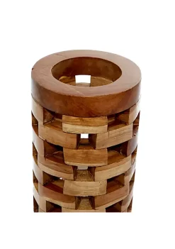 Discount 😀 Contemporary Teak Wood Vase - Set of 2 by Monroe Lane 🔔 -Monroe Lane Sales Belk 28008