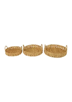 Best reviews of 🎉 Coastal Seagrass Tray - Set of 3 by Monroe Lane ⭐ -Monroe Lane Sales Belk 28017