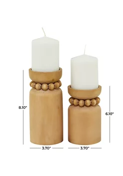 New 😉 Traditional Wood Candle Holder - Set of 2 by Monroe Lane 👏 -Monroe Lane Sales Belk 2806