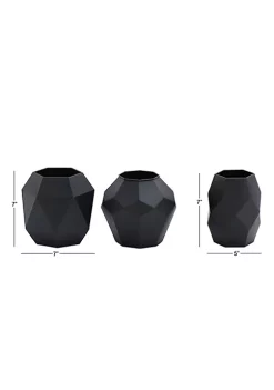 Outlet 😍 Contemporary Metal Vase - Set of 3 by Monroe Lane ✨ -Monroe Lane Sales Belk 28073