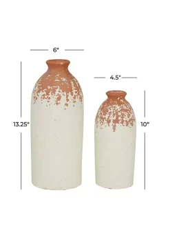 New 🎉 Coastal Ceramic Vase - Set of 2 by Monroe Lane 🔥 -Monroe Lane Sales Belk 28091