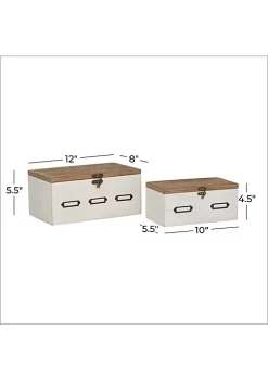 Budget ✔️ Contemporary Wood Box - Set of 2 by Monroe Lane ✨ -Monroe Lane Sales Belk 28148