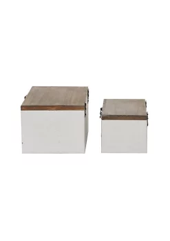 Budget ✔️ Contemporary Wood Box - Set of 2 by Monroe Lane ✨ -Monroe Lane Sales Belk 28149