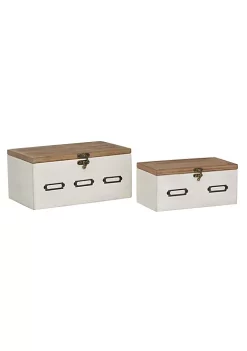 Budget ✔️ Contemporary Wood Box - Set of 2 by Monroe Lane ✨ -Monroe Lane Sales Belk 28150