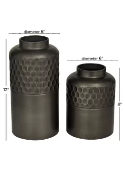 Wholesale 🎉 Modern Metal Vase - Set of 2 by Monroe Lane 🔔 -Monroe Lane Sales Belk 28194