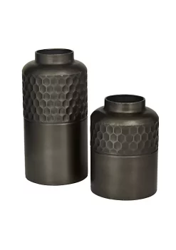 Wholesale 🎉 Modern Metal Vase - Set of 2 by Monroe Lane 🔔 -Monroe Lane Sales Belk 28195