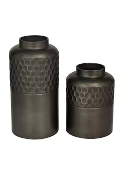 Wholesale 🎉 Modern Metal Vase - Set of 2 by Monroe Lane 🔔 -Monroe Lane Sales Belk 28196
