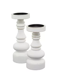 Discount 😉 Traditional Wood Candle Holder - Set of 2 by Monroe Lane 🌟 -Monroe Lane Sales Belk 28201